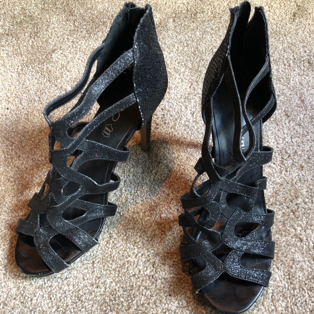 Aldo Black Sparkly Heels Size 9
